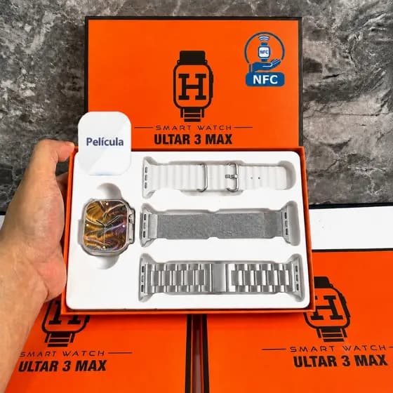 2026 Novo Fashion Ultra 3MAX 2.01 inches Smart Watch Três Tipos De Pulseiras Esportivas iOS Android