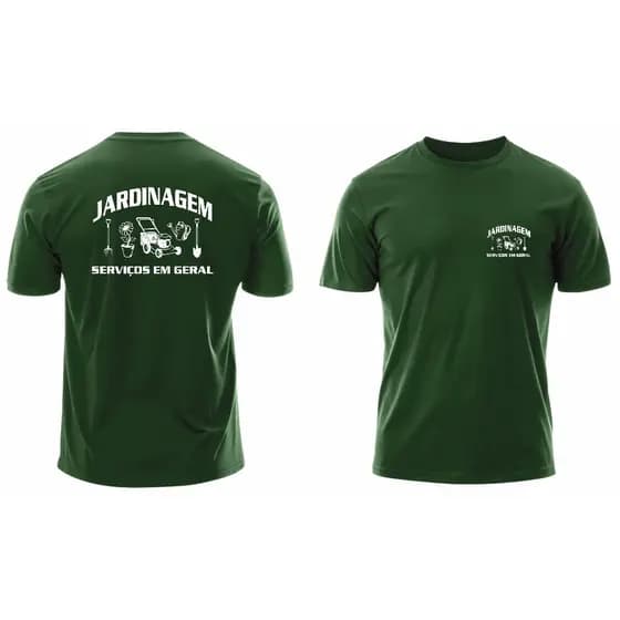 Camiseta de Jardineiro Masculina Uniforme Jardinagem Profissional Trabalho Resistente Confortável Algodão Dia a Dia