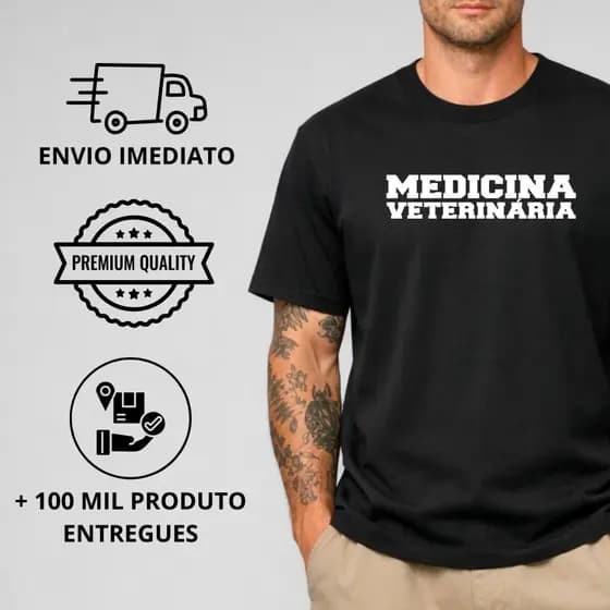Camisa Masculina Medicina Veterinária Curso Veterinária Camisa Faculdade