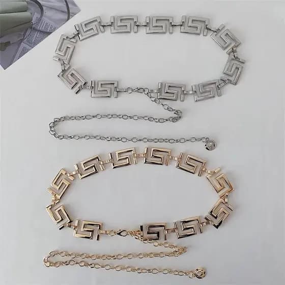Cintos Feminino Com Corrente dourado e prata De Metal importado 5