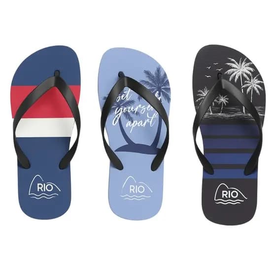 Kit 3 Pares de Chinelo Masculino Macio e Antiderrapante para Uso Casual