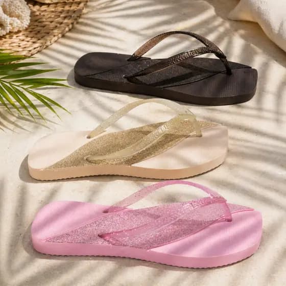 Kit 3 Pares Chinelo Feminino Sandália De Dedo Macia Leve Para Praia e Uso no Dia a Dia