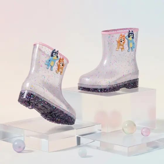 Bota Galocha Infantil Feminina Menina Bottons Removíveis Sticth & Bluey Lançamento