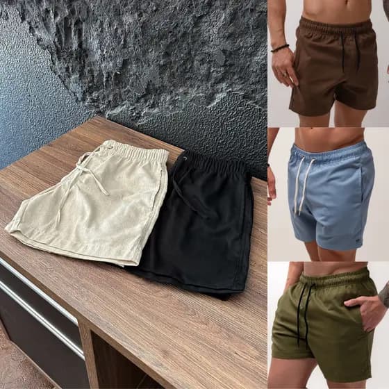 Bermuda De Linho Short Masculino Mauricinho Curto Praia Verão Slim Premium Cores Promocao