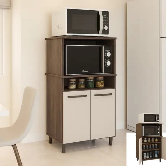 Balcao Kit Forno e Microondas Multimoveis Multiuso Armario Cozinha Premium Resistente