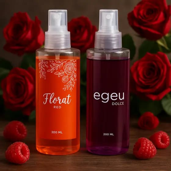 Kit Body Splash Feminino Florat Red + Egeu Dolce 200ml | Perfume Floral Doce • Alta Fixação