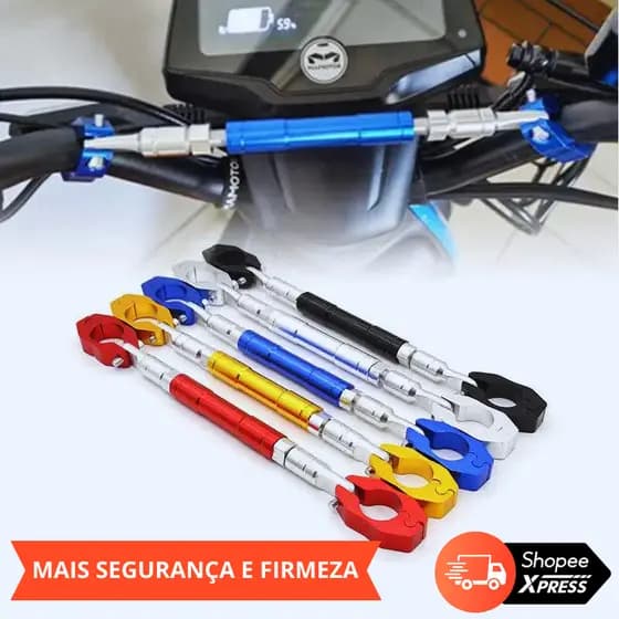 Barra Estabilizadora Anti-Amasso Moto Universal 28mm/22mm Reforço de Guidão