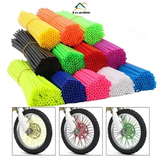 72Pcs Capa De Raio Para Bike Moto Cadeira De Rodas Universal Bicicleta 12 Cores 24CM