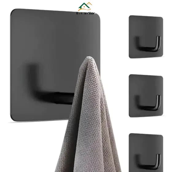 Kit 4 Ganchos Inox Adesivo 3m Cabide De Parede Autocolante