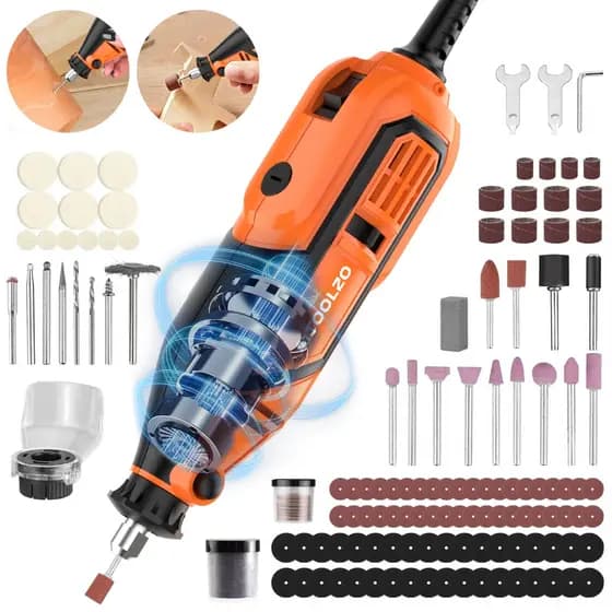 Kit Micro Retifica AITOOLZO 92pc - 5Vel/450W/36kRPM & Eixo Flexivel