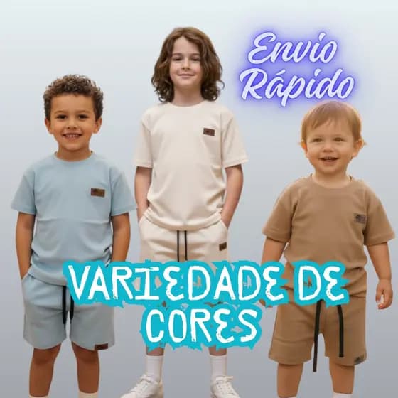 Conjunto INFANTIL Malha ESSENCIAL | Short + Camiseta VERSÁTIL | Look VERÃO 1-8