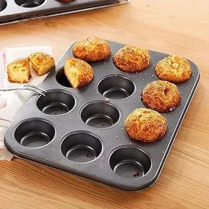 Forma Antiaderente Para Cupcake 12 Cavidades Muffin Mini Bolo Pão De Queijo Assadeira Antiaderente