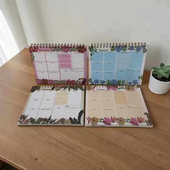 Planner Semanal B5 Espiral 50 Folhas Agenda Planejamento Semanal Organizador de Tarefas Estudo
