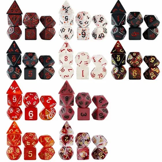 Kit De 7 Dados Para Rpg Perolizados | RPG Dice | Dado RPG D&D