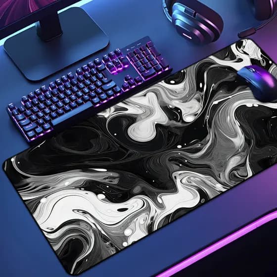 Mouse Pad Grande Gamer Abstrato 65x30 70x35 80x35 90x40 90x50 120x60 Antiderrapante Borda Costurada
