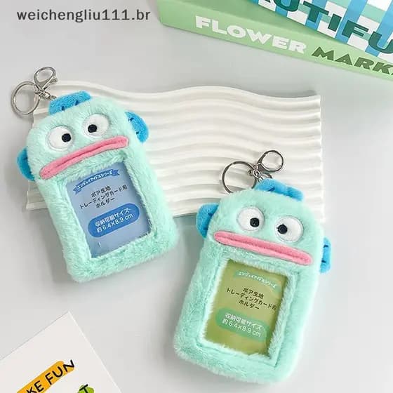 # weicheng Kawaii Cartoon Soft Plush 3 Polegada Kpop Photocard Holder Photo Card Bolsa Pingente Escola Papelaria .
