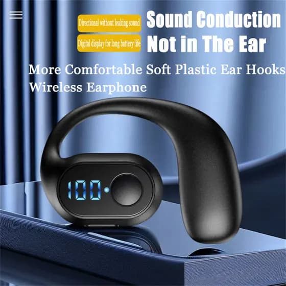 Fones de ouvido sem fio Bluetooth 5.3, fones de ouvido de um único ouvido, com bateria de ultra longa duração, fones de