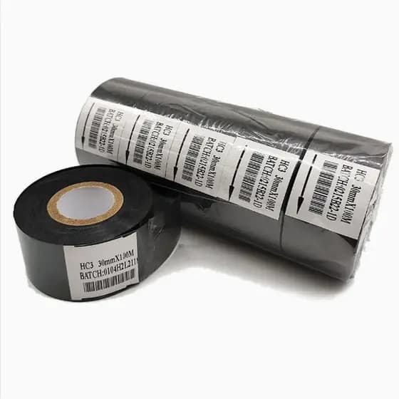 Fita Ribbon para Datador Térmico 30mm x 100m - Cor Preta