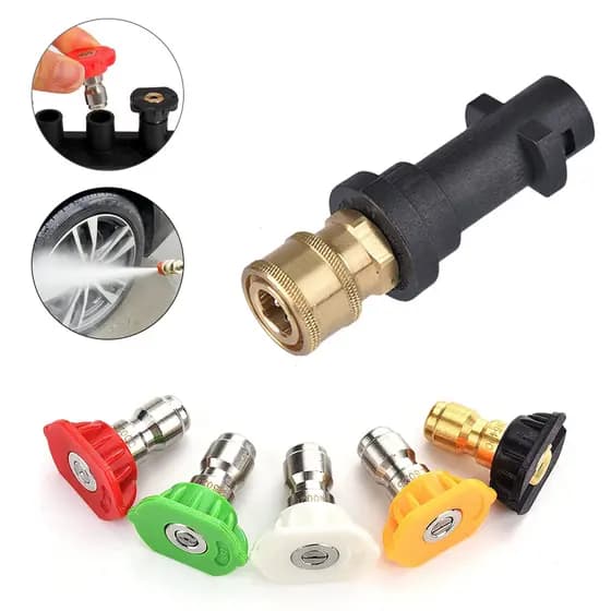 Mangueira de Engate Rápido c/ Bico Colorido + Registro Alta Pressão karcher Compacta, K2 ao K7