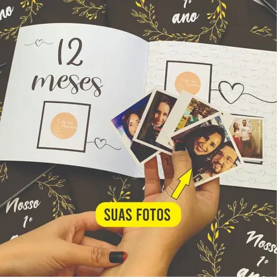 Álbum de Fotos Personalizado Presente Criativo para Namorados Romântico aniversário namoro casamento