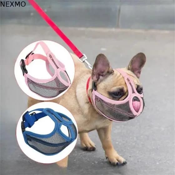 NEXMO Focinhos Para Cães De Estimação , Capa De Boca De Cachorro Com Fivela Ajustável De Malha Macia Anti-Latido Animais
