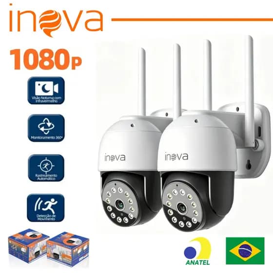 INOVA Câmera IP WiFi Inova Full HD 1080P IP66 Visão Noturna Áudio 2 Vias Rastreamento Humano Yoosee