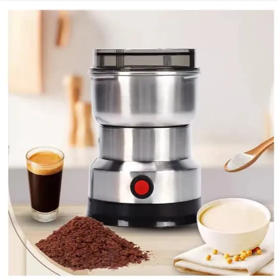 Moedor Multifuncional de Café Grão Sementes e Especiarias Elétrico Inox Portátil 110V/220v com 4 Lâminas Cafeteiras