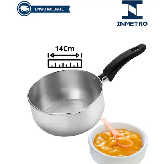 Panela Papeiro Em Aluminio Polido Para Papinhas, Purê, Mingau, Comida N°14