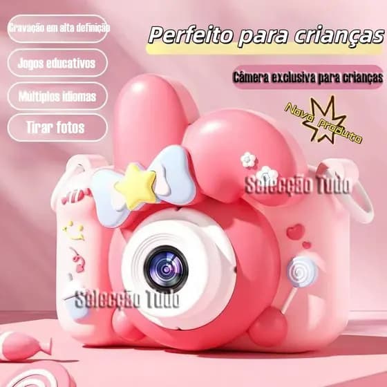 Mais recente Mini câmera infantil HD câmera dupla fotografias de jogo e outras câmeras de coelho presentes infantis