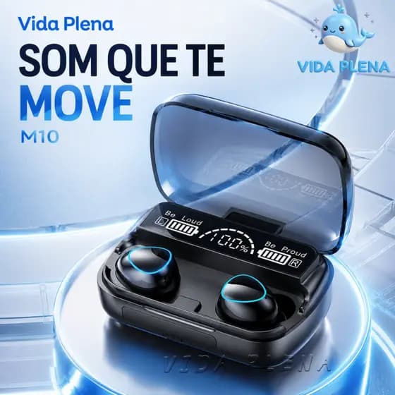 M10 Sem Fio bluetooth 5.3 Fone De Ouvido tws Fones Estéreo Com Carregamento Pod Alexa | Vida Plena