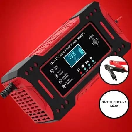Adequado para carregador de bateria Digital/automático de 12V para carros e motocicletas, com Display e função de proteç