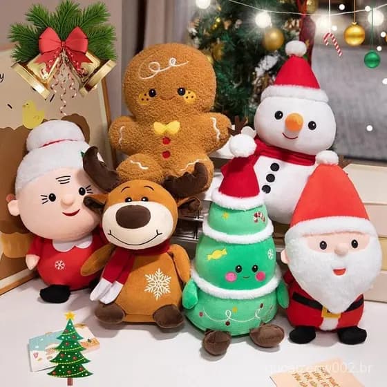 20cm Brinquedo De Pelúcia De Natal Papai Noel Boneco De Neve Rena Dos Desenhos Animados Boneca Presente Decoração De Fes