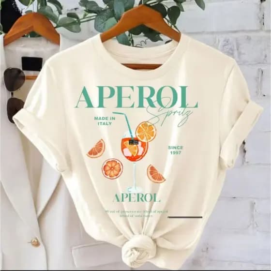 Camiseta Feminina Aperol Lançamento Estampada 100% algodão 30.1 Envio Rapido Camisa Bebida Aperol Drink Blusinha Moda