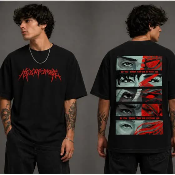 Camiseta Hexatombe Blusa Fio Envio 100% Streamer Algodão 30.1 Rapido Psikolera RPG Estampada Cellbit Camisa Unissex