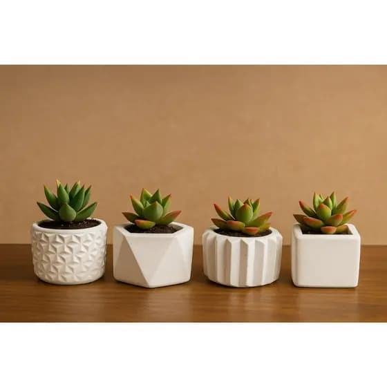 Kit com 4 Vasinhos Decorativos Para plantas artificiais
