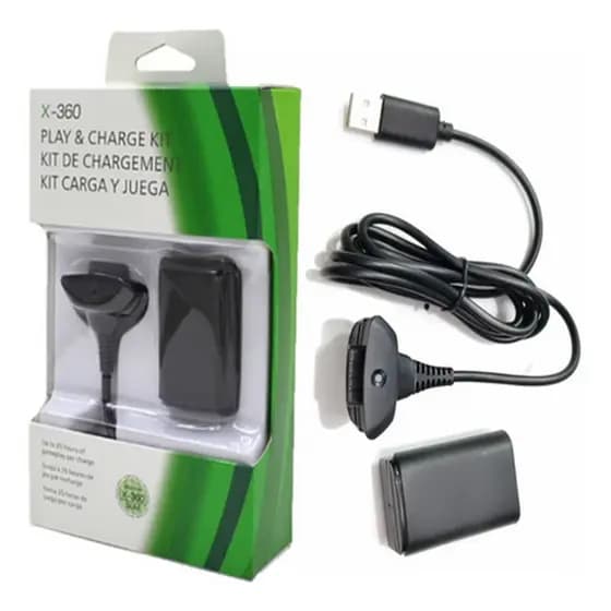Bateria Recarregável 4800mAh para Controle Xbox 360 + Cabo Carregador USB
