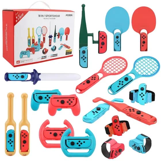 Super kit 18 em 1 Diversos Acessórios Pack Jogos para Nintendo Switch/Oled