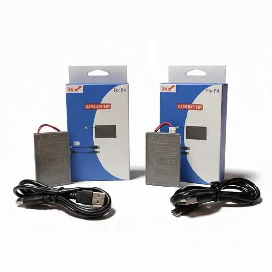 Kit 2 Baterias Recarregáveis 1000mAh LIP1522 para Controle Ps4 Playstation Plug Grande 4,5mm