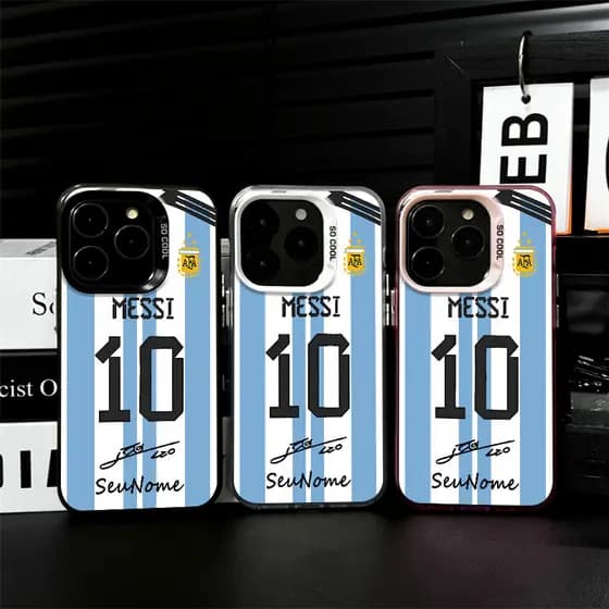 Capinha de celular personalizada camisas de futebol Messi para iPhone xr xs max 16 15 14 13 12 11 pro max 7 8 plus Capa