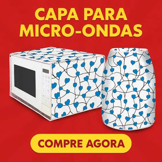 Kit Capa para Microondas e Botijão de Gás Polietileno Sortido Impermeável Protetora Cozinha