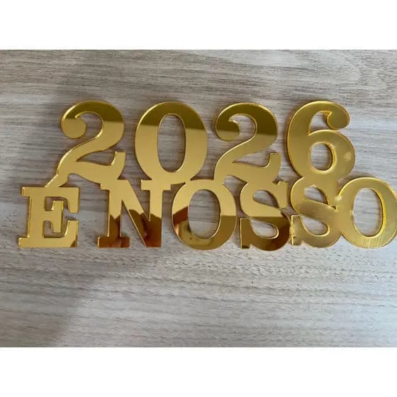 2026 letreiro Acrilico 20 cm com duplaface