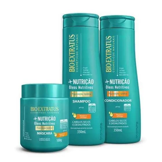 Kit +Nutrição Shampoo, Condicionador e Máscara (500g) Bio Extratus