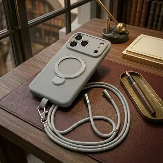 Capa Capinha Premium Magsafe Sup Anel Cordão Transversal Antichoque Para iPhone 14P 14PM 15P 15PM 16P 16PM 17P 17PM