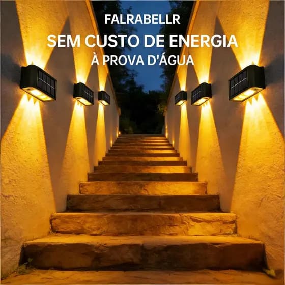 2-10 peças Luminária Solar Automática IP65 para Externo Kit Completo Luz Noturna para Jardim e Muro