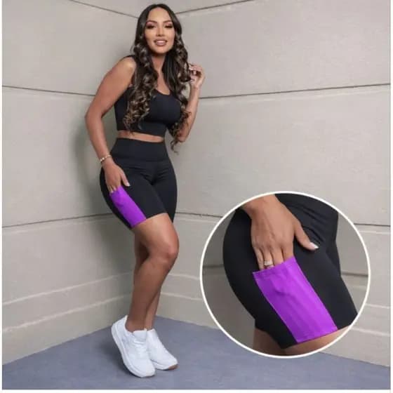 ⚡ BERMUDA FEMININA FITNESS C/ BOLSO NA LATERAL⚡,academia, ciclismo, tecido suplex super confortável.
