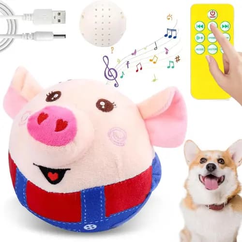 Brinquedo Saltitante Cachorro e Gato Automático De Pelúcia Com Música Resistente À Mordida Diversão