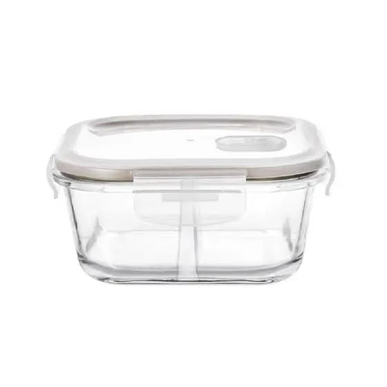 Pote Hermético 520Ml De Vidro Borossilicato Com Tampa E Divisória - Dynasty