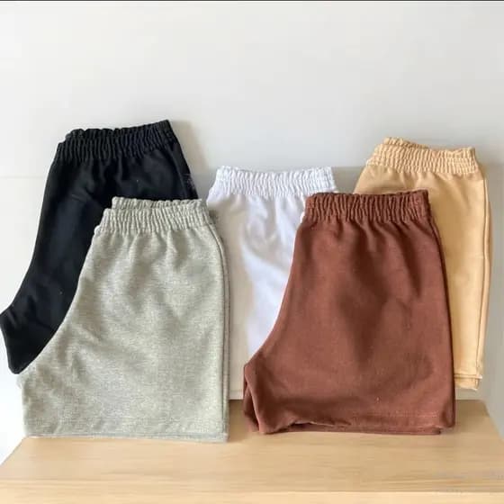 Short Feminino Moletom Bermuda Feminina Short básico Short Algodão Super Confortável soltinho treino