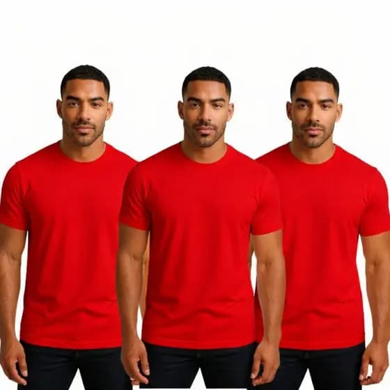 Kit 3 Camisetas Básicas 100% Algodão Camisa Masculina Penteado Dia a Dia
