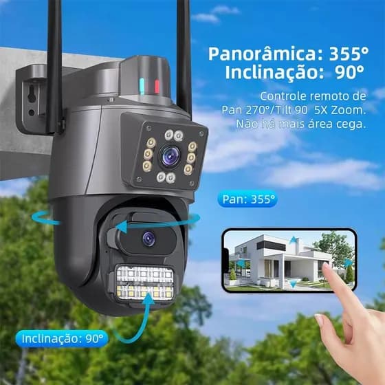 Câmera Wi-Fi 1080P HD | Visão Noturna + Detecção Inteligente IP65 à Prova d’Água